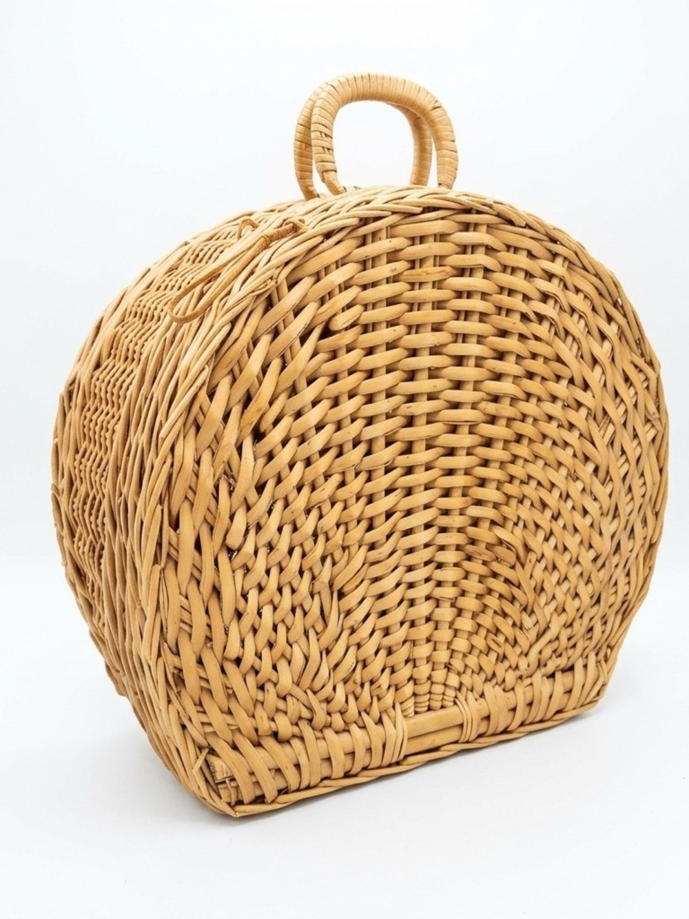 Vintage Woven Shell Shaped Straw Handbag Sewing Box Memory Box Purse